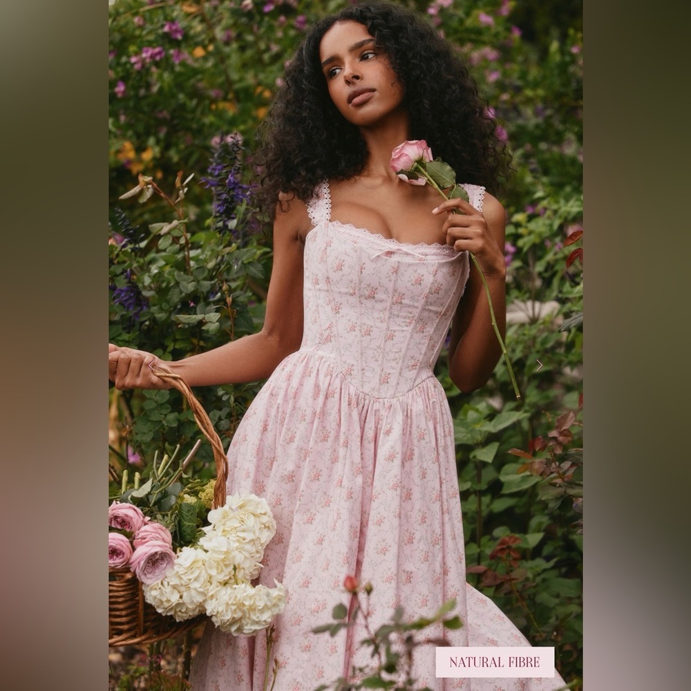 House of CB Pink Floral Lace Dress